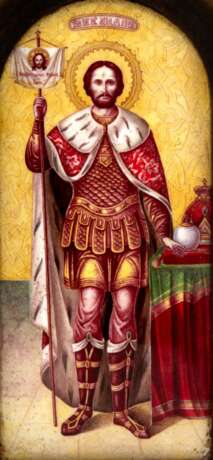 Icône du Saint Bienheureux Prince Alexandre Nevski sur porcelaine. - photo 2