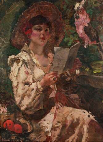 Painting "Lady with a Parrot" - Foto 2