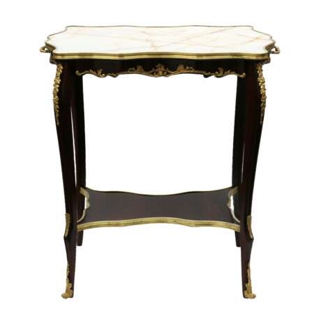 Serving table mahogany, gilded bronze with a marble top of the turn of the 19th and 20th centuries. - photo 2