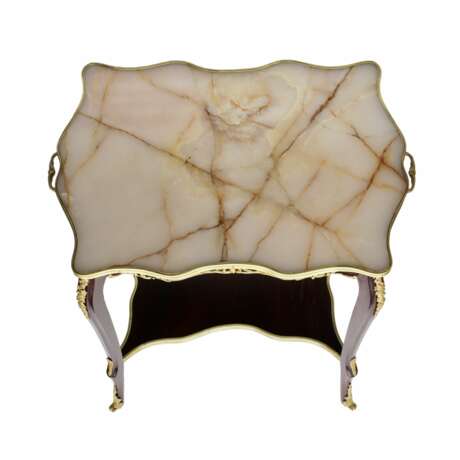 Serving table mahogany, gilded bronze with a marble top of the turn of the 19th and 20th centuries. - photo 5