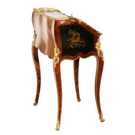 Coquettish ladies` bureau in wood and gilded bronze, Louis XV style. - photo 6
