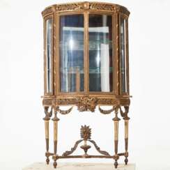 Gilded wooden showcase Louis XVI style.