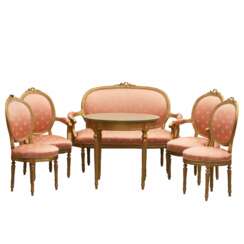 Furniture set of 8 pieces. France at the turn of the 19th century.