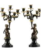 Kerzenständer. Pair of bronze candlesticks. 19th century.