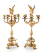 Kerzenständer. A pair of bronze candelabra. Russia