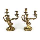 Pair of gilded bronze rocaille candelabra. - photo 2