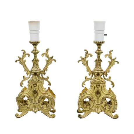 Pair of gilded bronze table lamps. - photo 1