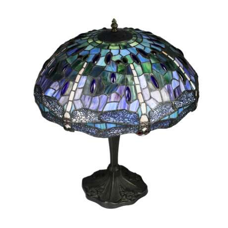 Stained glass lamp in Tiffany style. 20th century. - Foto 3