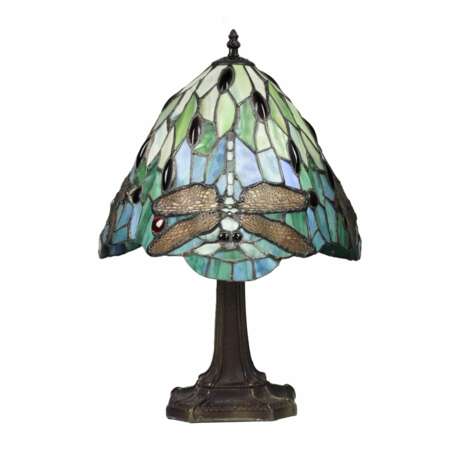 Lampe de table elegante en vitrail de style Tiffany. 20ième siècle. - photo 1