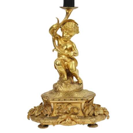 Lampadaire en bronze avec la figure de Putti. France. 19ème siècle. - photo 5