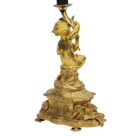 Lampadaire en bronze avec la figure de Putti. France. 19ème siècle. - photo 6