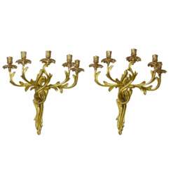 Pair of bronze sconces. The turn of the 19th and 20th centuries.