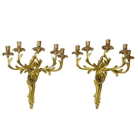 Pair of bronze sconces. The turn of the 19th and 20th centuries. - photo 1