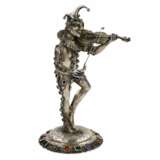 Silver figure of a playing Harlequin. Germany. 19th century. Silver Glass 25 - photo 2
