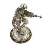 Figurine en argent d&amp;39;un Arlequin jouant. Allemagne. 19&egrave;me si&egrave;cle. Silver Glass 25 - photo 7