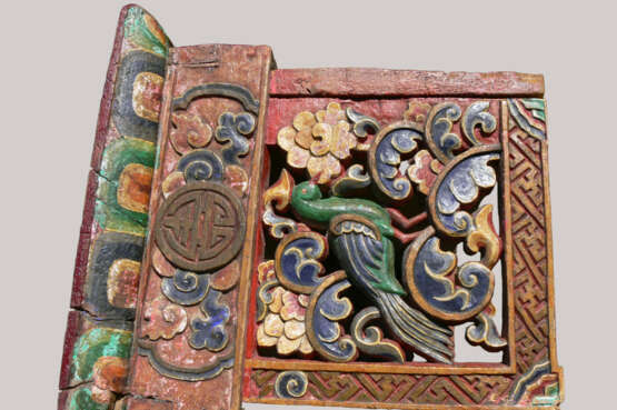 Antique Travelling Tibetan Prayer Table bois wooden carved Тибет Mid 18th/19th century г. - фото 2