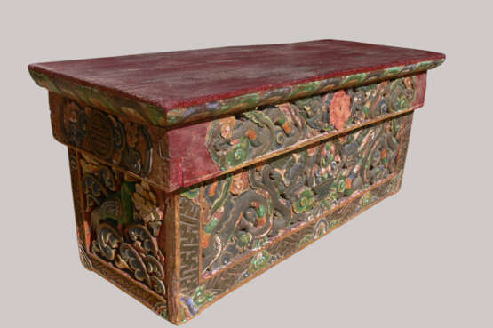 Antique Travelling Tibetan Prayer Table bois wooden carved Тибет Mid 18th/19th century г. - фото 6