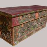 Antique Travelling Tibetan Prayer Table bois wooden carved Tibet Mid 18th/19th century - photo 3