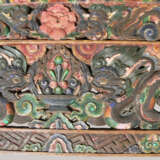 Antique Travelling Tibetan Prayer Table bois wooden carved Tibet Mid 18th/19th century - Foto 4