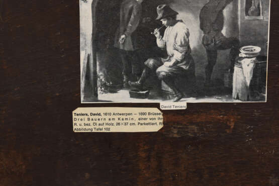 DAVID TENIERS DER JÜNGERE; "Bauern am Kamin", Öl auf Holz, parkettiert, gerahmt, signiert, 17. Jahrhundert - фото 11