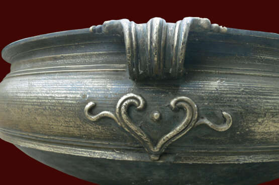 Grand Bassin Uruli Bronze Inde XIXème Vergoldete Bronze Indien XIXème - Foto 4