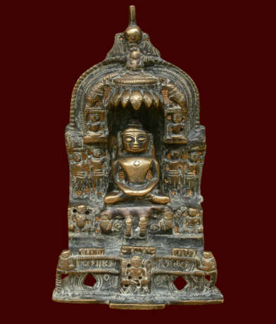 Bronze JAIN représentant le second JINA Patinierte Bronze Religiöses Genre Indien XIVème 1354 - Foto 1