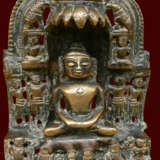 Bronze JAIN représentant le second JINA Patinierte Bronze Religiöses Genre Indien XIVème 1354 - Foto 5