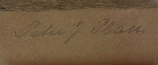 UNBEKANNTER KÜNSTLER,"Kuh am Flussufer", Radierung, gerahmt und signiert, 19. Jahrhundert - Foto 2