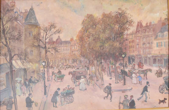 HENRY GRENIER, Calle de Paris, Aquarell auf Karton, 20. Jahrhundert - photo 2