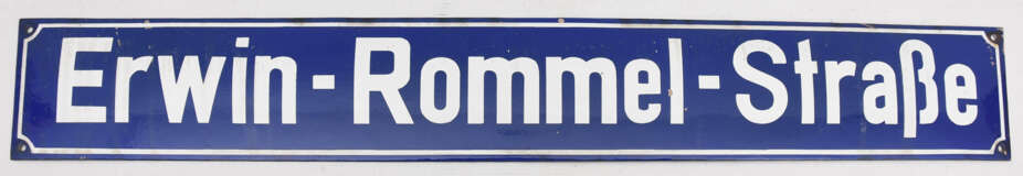 STRASSENSCHILD, Erwin- Rommel- Straße, Emaille, Detuschland, 20. Jahrhundert - фото 1