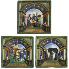 Drei Ofenkacheln. wohl Nürnberg, um 1540/1550