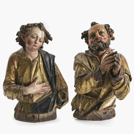 Hll. Johannes und Petrus. Bartholomäus Steinle (um 1580 Böbing - 1628 Weilheim in Oberbayern), Werkstatt, um 1600 - Foto 1