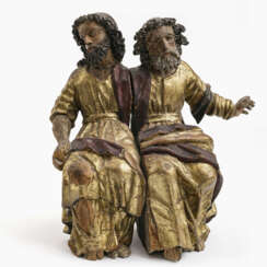 A pair of seated apostles. South German, circa 1600
