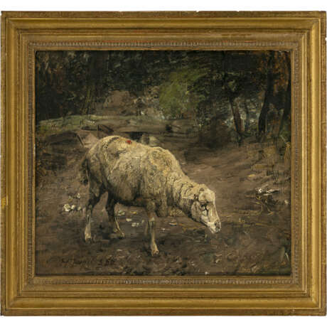 Heinrich von Zügel. Pasturing sheep in landscape. 1880 - photo 2