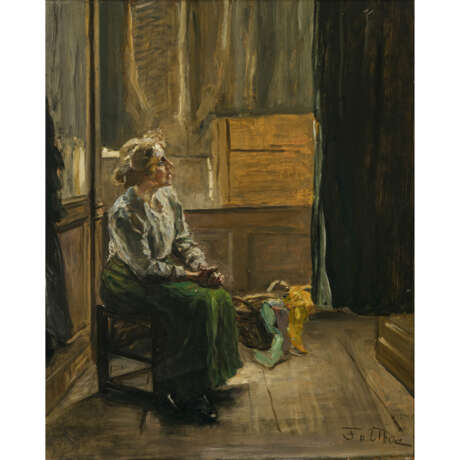 Fritz von Uhde. Interieur mit sitzender junger Frau - Foto 1