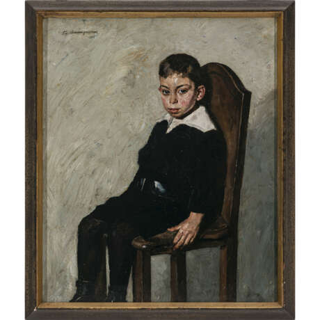 Thomas Baumgartner. Portrait of a seated boy. 1917 - фото 2