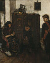 Paul Mathias Padua. Mutter mit Kindern am Spinnrad. 1923/24