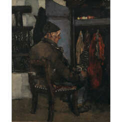 Paul Mathias Padua. Peasant at the tiled stove. 1924