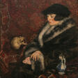 Paul Mathias Padua. Lady in fur with skulll. 1924 - Аукционные товары