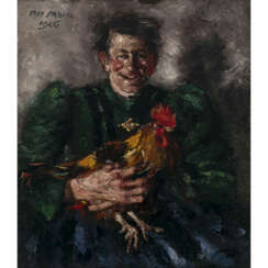 Paul Mathias Padua. Peasant woman with rooster. 1926