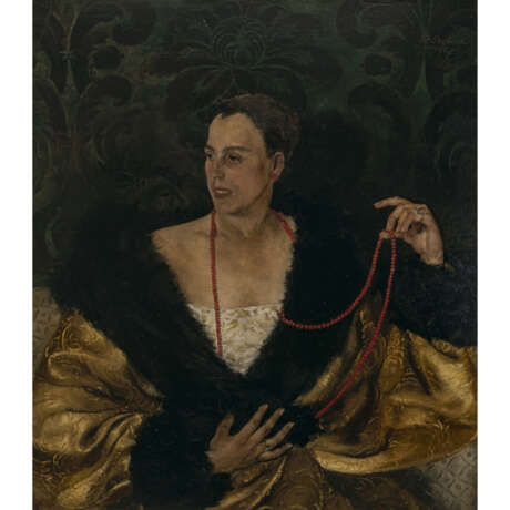 Paul Mathias Padua. Damenbildnis mit roter Kette. 1927 - Foto 1