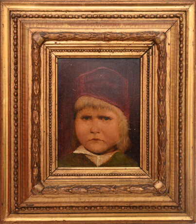 UNBEKANNTER KÜNSTLER, Jungenportrait, Öl auf Platte, 19. Jahrhundert - photo 1