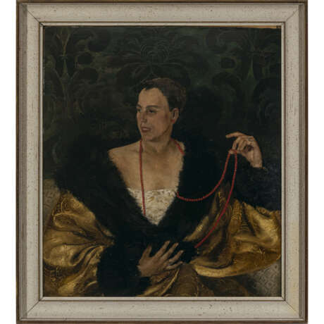 Paul Mathias Padua. Damenbildnis mit roter Kette. 1927 - Foto 2