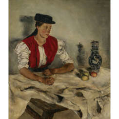 Paul Mathias Padua. Young woman at the inn table. 1927