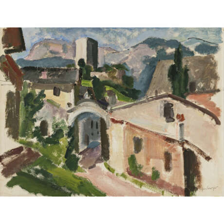 Otto Geigenberger. Italian village view with archway - фото 1