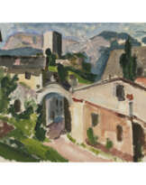 Otto Geigenberger. Italenische Dorfansicht mit Torbogen