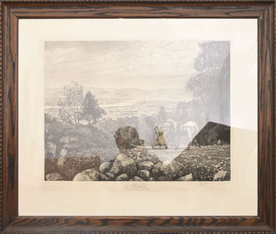F.A. BÖRNER/HANS THOMA:"Schau ins Land", Lithografie, zweimal handsigniert, hinter Glas gerahmt - фото 5