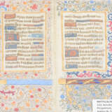 MITTELALTERLICHE HANDSCHRIFT PSALM 123, beschriebenes und bemaltes Pergament, hinter Glas, 16. Jahrhundert - Foto 2