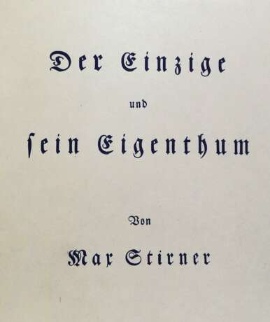 Stirner,M. (= d.i. C.Schmidt). - photo 1