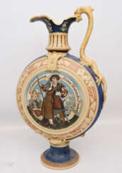 METTLACH V&B, Prunkkrug im Renaissancestil, Keramik bemalt und glasiert, gemarkt, um 1895